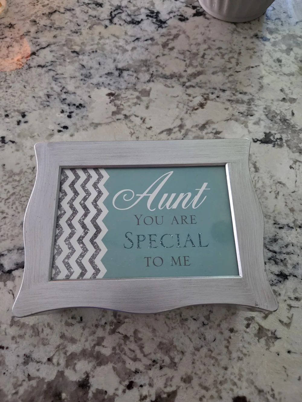 Aunt You Are Special To Me Silver Photo Frame with Teal Insert